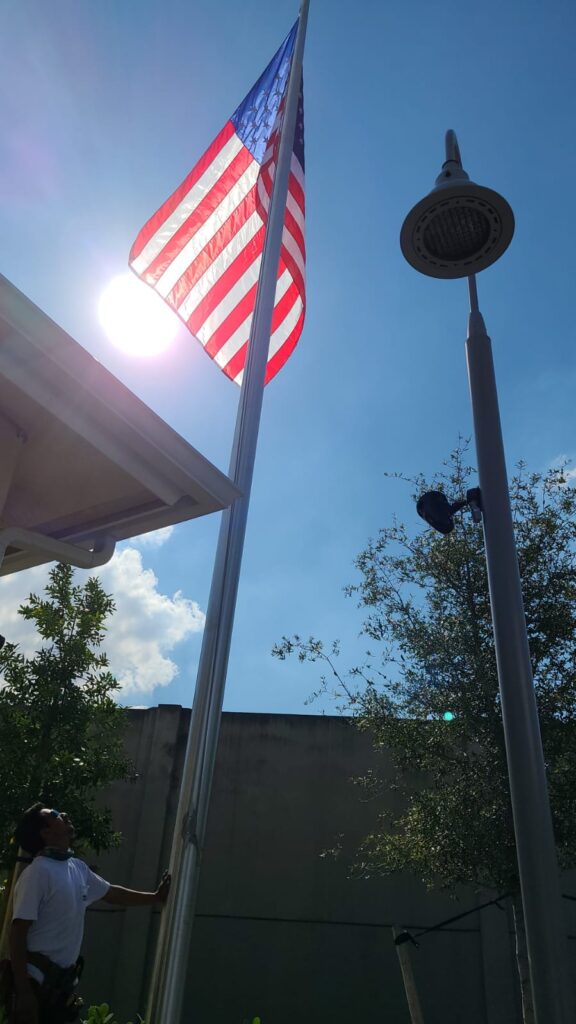 Flag pole installation